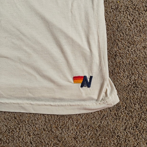 Aviator Nation Mens XXL Lightning Bolt T Shirt Cream Short Sleeve Cotton Blend - Picture 4 of 11